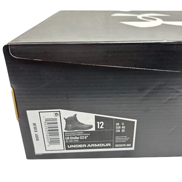 NIB Under Armour Stellar G2 6" Tactical Boots Black 3025578-001 Men's US 12 New - Picture 8 of 8